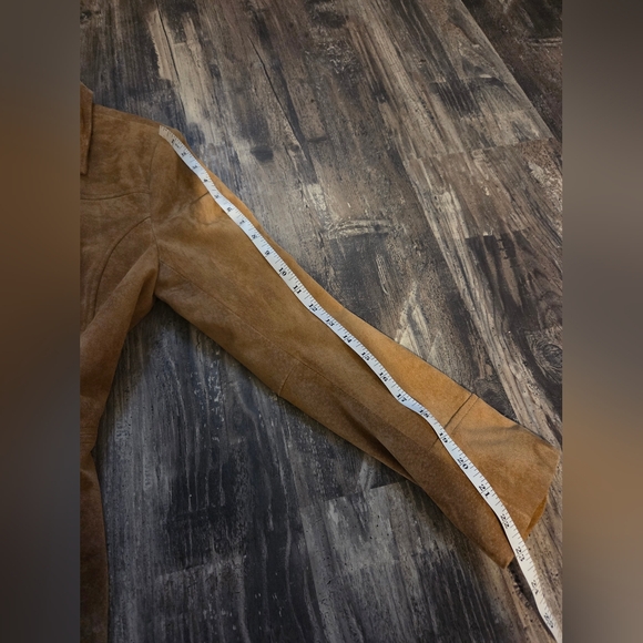 St. Johns Bay Machine Washable Suede Leather Coat Small Jacket Metal Zipper - Picture 8 of 8